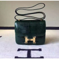 Hermes 18cm/23cm Constance Bag in Crocodile Leather Dark Green