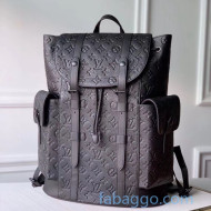 Louis Vuitton Men's Christopher PM Backpack in Monogram Embossed Leather M55699 Black 2020