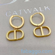 Dior CD Short Earrings Gold 2020