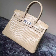 Hermes Birkin 30/35 Imported Crocodile Leather Bag Khaki(SHW)