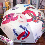 Chanel CC Print Umbrella White 2019