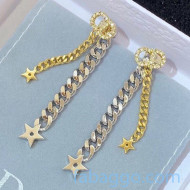 Dior Clair D Lune CD Star Chain Earrings Gold/Silver 2020