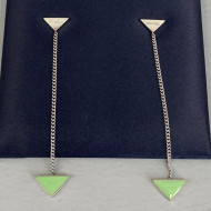 Prada Symbole Drop Earrings Green 2021