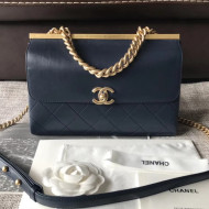 Chanel Lambskin Coco Luxe Small Flap Bag A57086 Deep Blue 2018