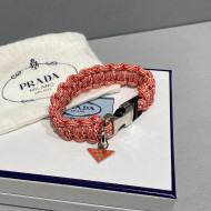Prada Braided Nappa Leather Bracelet Caramel Brown/Orange 2021