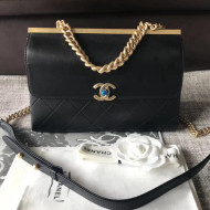 Chanel Lambskin Coco Luxe Small Flap Bag A57086 Black 2018
