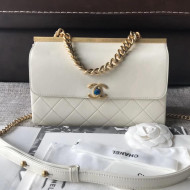 Chanel Lambskin Coco Luxe Small Flap Bag A57086 White 2018