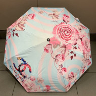 Chanel CC Flower Print Umbrella Pink/Blue 2019