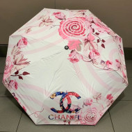 Chanel CC Flower Print Umbrella Pink/White 2019