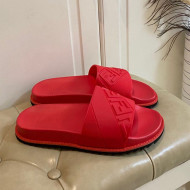 Fendi FENDI Embossed Flat Slide Sandals Red 02 2021 (For Women and Men)