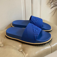 Fendi FENDI Embossed Flat Slide Sandals Blue 03 2021 (For Women and Men)