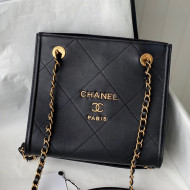 Chanel Calfskin Vertical Small Shopping Bag AS2750 Black 2021