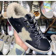 Golden Goose Super-Star Sneakers in Shearling and Calfskin Black 2020