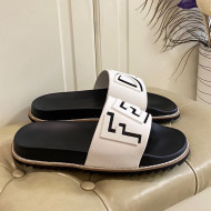 Fendi Flat Slide Sandals White 04 2021 (For Women and Men)