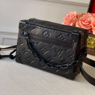 Louis Vuitton Men's Matte Box Mini Soft Trunk Bag in Monogram Embossed Leather M55702 Black 2020