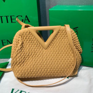 Bottega Veneta Small Point Top Handle Bag in Lozenge Quilted Leather Almond Beige 2021