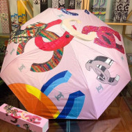 Chanel CC Print Umbrella Pink 2019