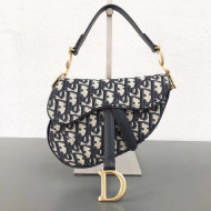 Dior Mini Saddle Bag in Blue Dior Oblique Jacquard Canvas 2018