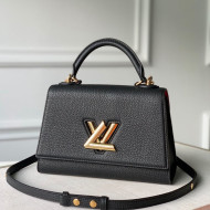Louis Vuitton Twist One Handle Bag PM in Black Taurillon Leather M57093 2020