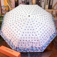 Louis Vuitton LV Monogram Blooms Print Umbrella Blue 2019