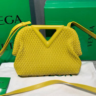 Bottega Veneta Small Point Top Handle Bag in Lozenge Quilted Leather Sherbert Yellow 2021
