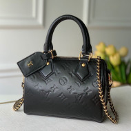 Louis Vuitton Speedy BB in Black Monogram Embossed Leather M57111 Black 2020