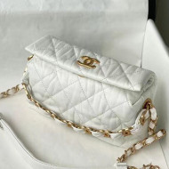 Chanel Crumpled Lambskin Small Hobo Bag AS2479 White 2021 TOP 