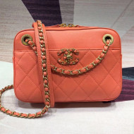 Chanel Quilted Lambskin Chain CC Camera Case AS0971 Orange 2019