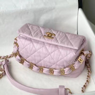 Chanel Crumpled Lambskin Small Hobo Bag AS2479 Pink 2021 TOP