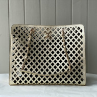 Chanel Cutout Calfskin Shopping Bag AS2377 Gold 2021