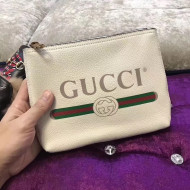 Gucci Gucci Print leather Small Portfolio 495665 White 2017