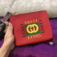 Gucci Gucci Print leather Small Portfolio 495665 Red 2017