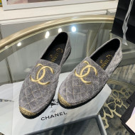 Chanel Velvet Espadrilles G32910 Gray 2021  