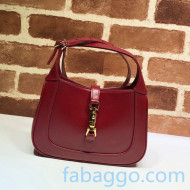 Gucci Jackie 1961 Shiny Leather Mini Hobo Bag 637091 Red 2020
