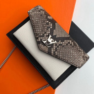 Louis Vuitton Mylockme Chain Pochette Pythonskin Calfskin Top Handle Shoulder Bag N97000 Black/White 2019