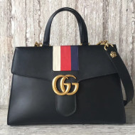 Gucci Web GG Marmont Medium Top Handle Bag 476472 Black 2017