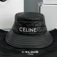 Celine Quilted Lambskin Bucket Hat Black 2021