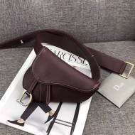 Dior Saddle Belt Bag in Smooth Calfskin Burgundy 2019