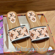 Louis Vuitton Crafty Lock It  Flat Slide Sandals Brown 2020