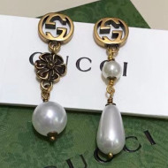 Gucci Vintage Pearl Mid Earrings Aged Gold/White 2021