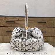 Gabriela Hearst Nina Snakeskin Large Top Handle White/Grey 2019