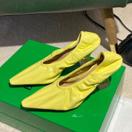 Bottega Veneta Almond Pumps in Yellow Lambskin with Plexiglass Heel 2020