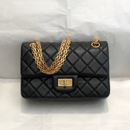 Chanel Mini 2.55 Aged Calfskin Classic Flap Bag AS0874 Black/Gold 2021