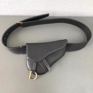 Dior Saddle Belt Bag in Grained Calfskin Black 2019