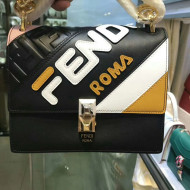 Fendi Kan I Mini Bag in Multicoloured Fendi Mania Inlays Calfskin 2018