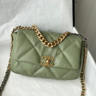 Chanel 19 Lambskin Small Flap Bag AS1160 Olive Green 2021 TOP