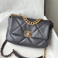 Chanel 19 Lambskin Small Flap Bag AS1160 Steel Gray 2021 TOP