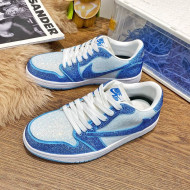 Nike Air Jordan Crystal Allover Low-top Sneakers White/Blue 02 2021