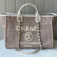 Chanel Deauville Mixed Fibers Large Shopping Bag A66941 Beige 2021 15 TOP