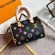 Louis Vuitton Colored Monogram Nano Speedy Top Handle Bag M61252 Black 2019